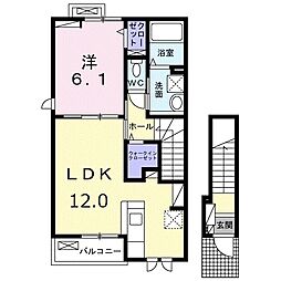 ルミナス今治1 1LDKの間取図画像
