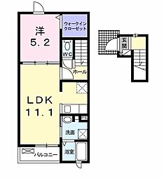 アルカンシエル 1LDKの間取図画像