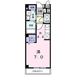 アラチェル ワンルームの間取図画像