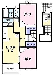 フィオーレB 2LDKの間取図画像