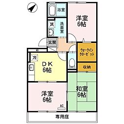 レジデンス・タケカタ 2LDKの間取図画像