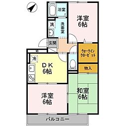 レジデンス・タケカタ 3DKの間取図画像