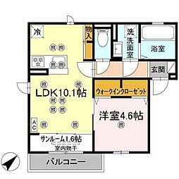 きよら 1LDKの間取図画像