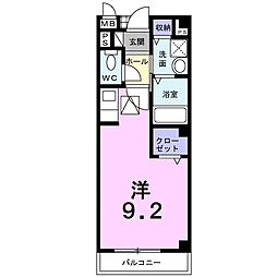 グラスリバー ワンルームの間取図画像