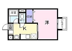 エル・コート1 1Kの間取図画像