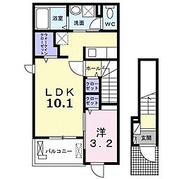 アドニス 1LDKの間取図画像