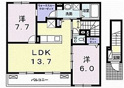 レットイットビィ2 2LDKの間取図画像