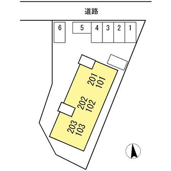 サニーハウス久米 203｜愛媛県松山市鷹子町(賃貸アパート2DK・2階・40.98㎡)の写真 その2