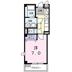ディアコート・アマヤマ 1Kの間取図画像