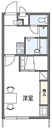 レオパレスアビタシオン 1Kの間取図画像