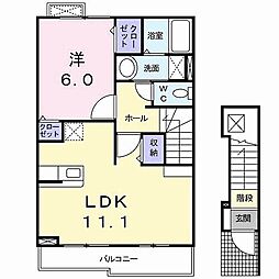 トレスタージュA 1LDKの間取図画像