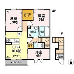 プランドールA 3LDKの間取図画像