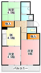 グリーンビュー5 3DKの間取図画像