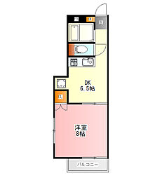 センチュリー日野 1DKの間取図画像