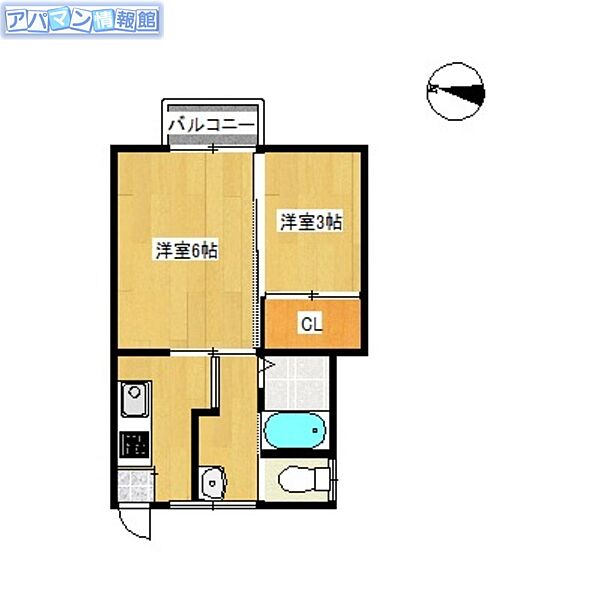 ドゥ・ラトゥール坂井 ｜新潟県新潟市西区坂井東6丁目(賃貸アパート2K・2階・27.74㎡)の写真 その2