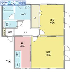 ハイツサングリーン梅田A棟 2Kの間取図画像