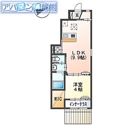 ウェルビーイング 1LDKの間取図画像
