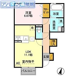 アステール3 1LDKの間取図画像