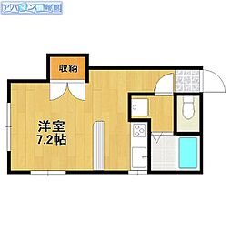 クレセントラネージュ ワンルームの間取図画像