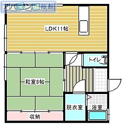 シェブラン 1LDKの間取図画像