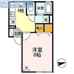 萌木野 1Kの間取図画像