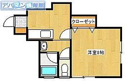 サンロイヤル寺尾 1Kの間取図画像