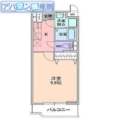 サン・ノーヴァ五十嵐 1Kの間取図画像