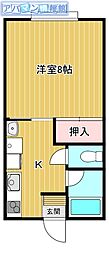 コーポ相川 1Kの間取図画像