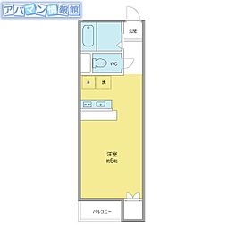 サンローゼみずき野 ワンルームの間取図画像