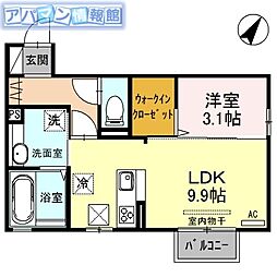 マリオン4 1LDKの間取図画像