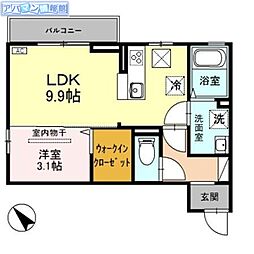 グレイスヴィラ 1LDKの間取図画像