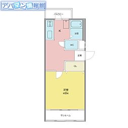 ヒルサイドテラス寺尾台 1Kの間取図画像