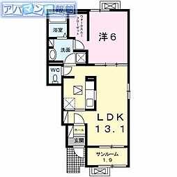 スターシャ1 1LDKの間取図画像