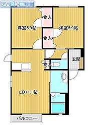 エトピリカA 2LDKの間取図画像