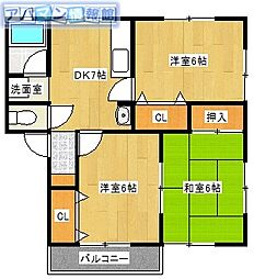 サン・アルルA 3DKの間取図画像