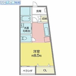 ガーデンヒルズ寺尾台B 1Kの間取図画像