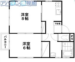 メゾンK 2Kの間取図画像