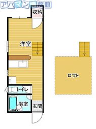コーポウィンヒルズ ワンルームの間取図画像