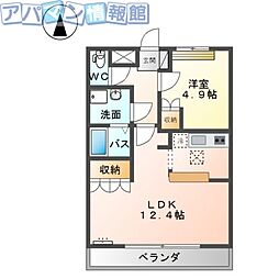 グランソレイユ 1LDKの間取図画像