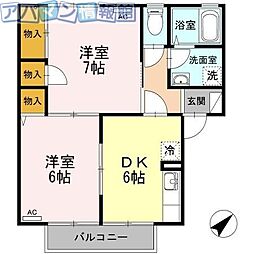 プレインA 2DKの間取図画像