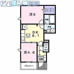 ボニート石井C 2DKの間取図画像