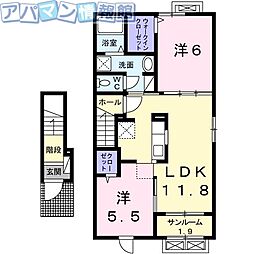 メゾン・ド・旭 2LDKの間取図画像