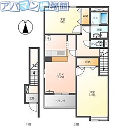 ロイヤルエステート 2LDKの間取図画像