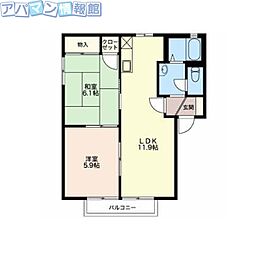 プラムロードD 2LDKの間取図画像