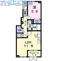 ウィンクルムII　Ｂ  ｜ 新潟県新潟市秋葉区大鹿（賃貸アパート1LDK・1階・47.42㎡） その2