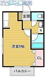 コーポひまわり 1Kの間取図画像