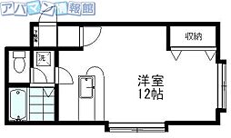 クレセントビラージュ亀田 1Kの間取図画像