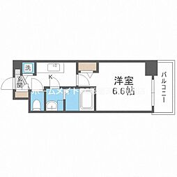 プレサンス心斎橋ブライト 1Kの間取図画像