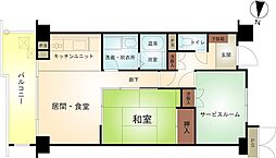 フジタ第九箱根山マンション 1SLDKの間取図画像