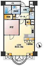 シーズ城ヶ崎 1LDKの間取図画像